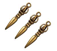 TEHAUX 3Pcs Durable Brass Vajra Pestle Home Hanging Decor Unique Antique Design for Office Hotel Tearoom Fine Craftsmanship for Fortune
