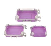 TEHAUX 3pcs Eyelashes Storage Case Set Mini Portable Lightweight Abs False Eyelashes Box Suitcase with Finish and Sl esign for Holiday Trips