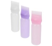 TEHAUX 3pcs Hair Dye Bottle with Comb Applicator for Even Distribution of Colour, 120ml Abs Material Hair Colour Applicator Bottles Suitable for Scalp Treatments and Dyeing Random Color