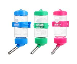 TEHAUX 3pcs Hamster Water Bottles Chinchilla Supply Leak-proof Easy to Observe Water Level Pp Material 80 Ml Capacity Small Pets Feeding Watering Supplies Random Color