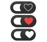 TEHAUX 3pcs Heart Pattern Webcam Cover Slider Privacy Cover for Laptop and Desktop Computer with Strong Adhesive and Finger-operated Slide, for Safe Digital Life and Security Protection