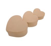TEHAUX 3pcs Heart Shaped Kraft Paper Boxes for Valentines and Birthdays DIY Decorative Storage for Chocolates Candies Small Romantic Treats Packaging