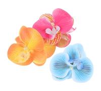TEHAUX 3pcs Large Phalaenopsis Butterfly Orchid Hair Claw Clips with Realistic Artificial Flowers, Colorful Fabric Flower Hair Clips for Women’s Wedding, Party, and Casual Styling