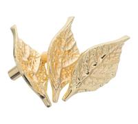 TEHAUX 3pcs Leaf Shape Cabinet Handle in Golden Zinc Alloy, Elegant and Artistic Wardrobe Knob with Comfortable Touch, Versatile Application for Cabinets and Closets in Home Decor or DIY