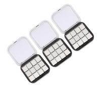 TEHAUX 3pcs Matte Black Magnetic Eyeshadow Storage Pans with 12 Grid Refillable Cosmetic Pans, Portable Makeup Palette for Travel and Vanity, Sleek Plastic and Metal Compact Case