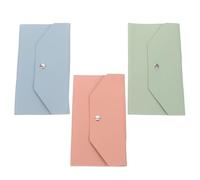 TEHAUX 3pcs Minimalist Wallet Women Leather Money Envelope Cash Budgeting Wallet Slim Card Holder for Personal Finance Bill Receipt Savings