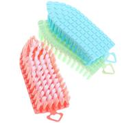 TEHAUX 3pcs Nail Cleaning Brush Set with Curved Matte Handles, Multi-Purpose Nail Duster and Scrubber Brushes for Fingernails and Shoes Cleaning, Portable Manicure Dust Cleaner Kit