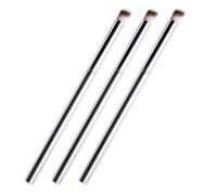 TEHAUX 3pcs Nail Dyeing Brush Manicure Dyeing Pen Nail Art Pen Nylon Hair Stainless Steel Handle Silver Delicate Design Tool for DIY