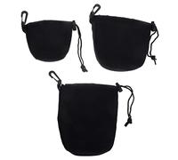 TEHAUX 3pcs Neoprene Camera Lens Pouches Drawstring Lens Protector Bags Soft Storage Cases for DSLR Outdoor Travel Photography