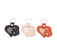 TEHAUX 3pcs Pet Memorial Keychain Set Featuring Pu Leather and Metal Material, Paw and Heart Shapes, Resistant to Wear, for Lasting Remembrance and Sharing Your Love for Pets