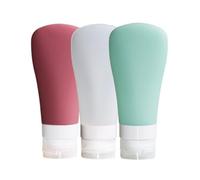 TEHAUX 3pcs Portable Silicone Travel Bottles Lightweight Refillable Lotion Container Set for Outdoor Use, Leak-proof Cosmetic Dispensers for Toiletries and Makeup Random Color