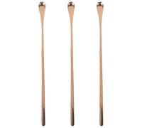 TEHAUX 3pcs Reptile Food Scoop Stainless Steel Pet Feeding Spoon Comfortable to Hold Easy to Clean Khaki Colour for Reptiles and Lizards, Feeding Tool for Pet Owners