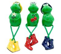 TEHAUX 3pcs Resin Cartoon Frog-shaped Decor Set of Three for Home Display