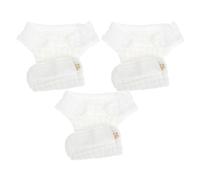 TEHAUX 3pcs Reusable Cloth Diapers for Newborn Boys, Skin-Friendly Gauze Material, Breathable and Comfortable, for Taking a Walk or Doing Housework, White Size S