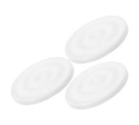 TEHAUX 3pcs round Diatomaceous Earth Soap Dish with Quick Dry Function and Non Slip Stone Surface, White Diatomite Stone Tray for Bathroom Countertop and Kitchen Sink Use