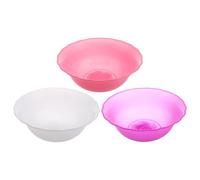 TEHAUX 3pcs Round Plastic Wash Basins with Multifunctional Design for Kitchen and Beauty Salons, Spa Grade Experience, Portable Face Cleansing Bowls for Home