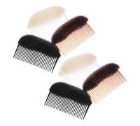 TEHAUX 3Pcs Volumizing Hair Comb Clips for Women Large Hair Volume Base Pad Insert Set in Brown Black and Beige and Root Lifting