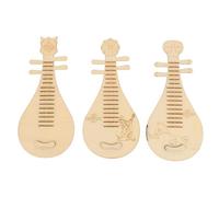 TEHAUX 3pcs Wooden Chinese Style Lute DIY Painting Early Educational Retro Musical Instrument for Boys Creative Learning and Hearing Training