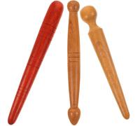 TEHAUX 3pcs Wooden Massage Rod Set for Foot and Body Reflexology, Multi-Function Handheld Acupressure Stick for Neck, Face, and Sole Massage, Natural Wood Relaxation Tool for Home
