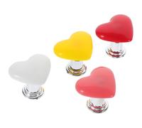 TEHAUX 4 Pcs Toilet Button Handle Heart-Shaped Plastic Toilet Flush Button Handle Easy-Operate Decorative Accessory for Women