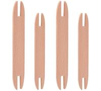 TEHAUX 4 Pieces Wooden Weaving Shuttle, Knitting Needles Weaving Tools Shuttle for Weaving Kid DIY Craft Sweater Scarf Tapestry Weaving Accessories