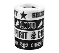 TEHAUX 4 Rolls Cheer Ribbon for Cheerleading 2.2cm Wide Black and White Decorative Ribbon 5 Yards per Roll Bulk Hair Bows Craft Supplies for Sports Events and Team Spirit