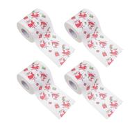 TEHAUX 4 Rolls Christmas Themed Double Layer Toilet Tissues Creative Xmas Pattern, Decorative Roll Papers for Holiday Dinner Table Supply