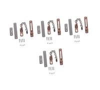 TEHAUX 4 Sets Stainless Steel Anti-Theft Door Chain Lock with Dual Locking Mechanism No-Drill Installation Security Latch for Hotel Front Door Enhanced Privacy and Safety in Dark Red
