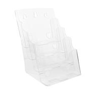 TEHAUX 4 Tier Acrylic Brochure Holder - A5 Magazine Holder Literature Stand - Wall Mounting Clear File Organizer for Office Brochures Flyer Rack