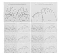 TEHAUX 40pcs Nail Display Cards Set with Hand and Foot Models Small Blank Nail Art Sample Charts for Gel Polish and Practice