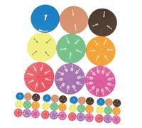 TEHAUX 45pcs Fraction Circles Manipulatives with Bright Colors for Elementary Students Classroom Math Teaching Supplies for Group Activities Montessori Fraction Learning