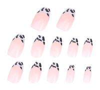 TEHAUX 48pcs French Style Press on Nails with Elegant Daisy Nail Art Design Plastic for DIY Home and Dating Easy to Paint Natural during Graduation Period