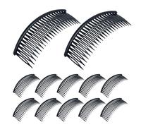 TEHAUX 48pcs Plastic Hair Side Combs with 24 Teeth, Lightweight Black Decorative Clips for Women, for Creating Elegant Updos and Taming Bangs in Daily Use and Formal Occasions