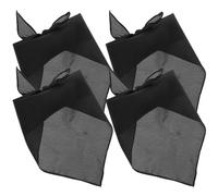 TEHAUX 4pcs Adjustable Polyester Dog Bandanas for Pets, Large Washable Bandana Scarves in Black, for Daily Life and Parties, Comfortable and Fashionable Dog Kerchiefs