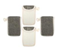TEHAUX 4pcs Black Linen Soap Savers Bags with Foam Making and Prolongs Soap Life Features for Shower Use at Home and Hotel