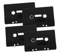 TEHAUX 4pcs Blank Audio Cassette Tapes for DIY Decoration Vintage Black Retro Wall Hanging Craft Supplies for Home Office Party Creative Handcraft