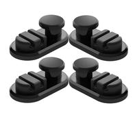 TEHAUX 4pcs Cable Holder Clips for Desk Cord Management, Plastic Wire Organizers with Hook Function for Workspace and Car Dashboard, Black, Modern Aesthetic Cable Tidy Solutions