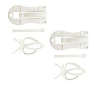TEHAUX 4pcs Cuttlebone Fixed Clip Multi-functional Fixed Clip Feeding Device Plastic White Bird Cage for Small Animal and Bird Assorted style