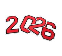 TEHAUX 4pcs Embroidered Number Patches for Clothes Fabric Numbers for Sewing Red Polyester Iron-on Patches Eliminates Need for Needle and Thread Retains Color After Washing for School