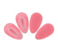 TEHAUX 4pcs Face Wash Brush Silicone Facial Cleansing Gloves with Different Sizes and Density of Salient Points Pink for Deep Face Cleaning and Exfoliation