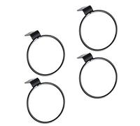 TEHAUX 4pcs Flower Pot Holder Ring Planter Hooks Made of Iron, Easy to Install and Clean, Suitable for Indoor and Outdoor Use, Black Wall Mounted Plant Hangers for Garden and Home
