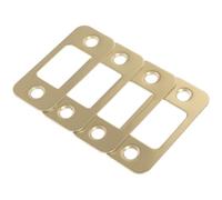 TEHAUX 4pcs Gold Corner Deadbolt Strike Plates Door Lock Reinforcement Stainless Steel Plate for Front Exterior Door Installation and Security