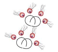 TEHAUX 4pcs Halloween Eyeball Headbands for Costume Parties and Trick or Treat Nights, Lightweight Plastic Spooky Headwear with Lifelike Creepy Eyes, Photo Booth Prop and Party Accessory