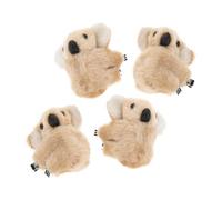 TEHAUX 4pcs Koala Hair Clips Cute Hair Accessories Lambswool Material Khaki Color Lightweight Comfortable Party Photo Props for Girls Kids