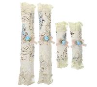 TEHAUX 4pcs Lace Fridge Handle Covers Protective Gloves Set Flannel Lining, Decorative Appliance Handle Wraps that Protect from Fingerprints and Sauces, for Kitchen and Autumn Use