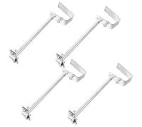 TEHAUX 4pcs Lightning Protection Bracket Roof Tile Clamp Mount Adjustable Iron Silver Weather Resistant for Commercial and Residential Roof Grounding