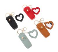 TEHAUX 4pcs Lipstick Protective Case Mirror Lipstick Carrying Case for Travel for Purse Daily Use