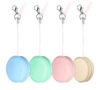 TEHAUX 4pcs Macaron Mobile Phone Screen Cleaners with Keychain Lanyard, Portable round Screen and Lens Wiping Pads for Phone, Tablet, Glasses Cleaning, Random Colors