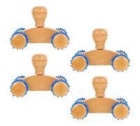 TEHAUX 4pcs Massage Roller Wood Massager Portable Blood Flow Physical Therapy Tool for Back Leg Muscle Relaxation