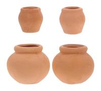TEHAUX 4Pcs Mini Terracotta Planter Nursery Pots for Succulents and Mini Plants Thumb-sized Round Flower Containers in Large and Small for Indoor Gardening and Plant Breeding